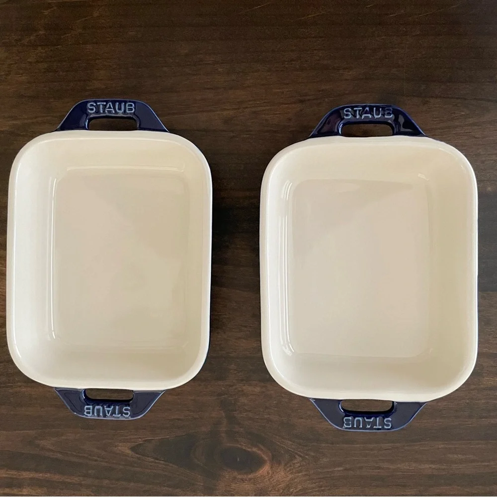 Staub Dark Blue Rectangular Baking Dishes